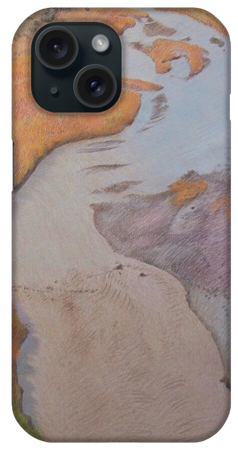 North Dakota iPhone Case featuring the pastel The Little Mo by Cris Fulton