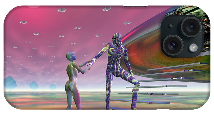 Science Fiction iPhone Case featuring the digital art The Long Goodbye by Walter Neal