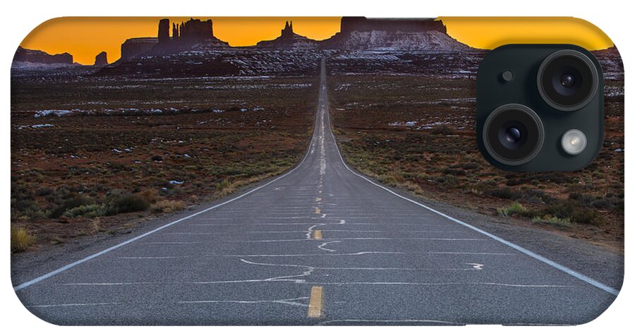 Utah iPhone Case featuring the photograph The Long Road to Monument Valley by Larry Marshall