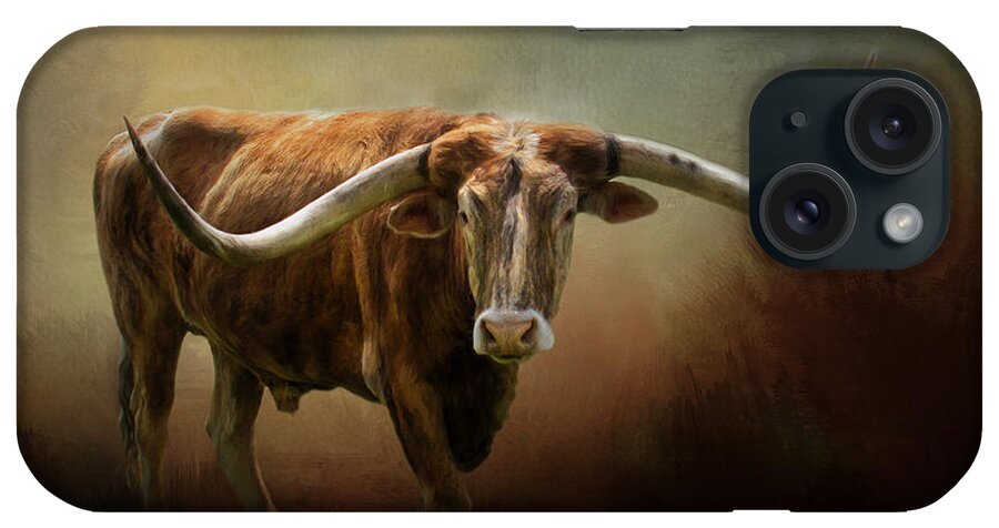 Animals iPhone Case featuring the photograph The Longhorn by David and Carol Kelly