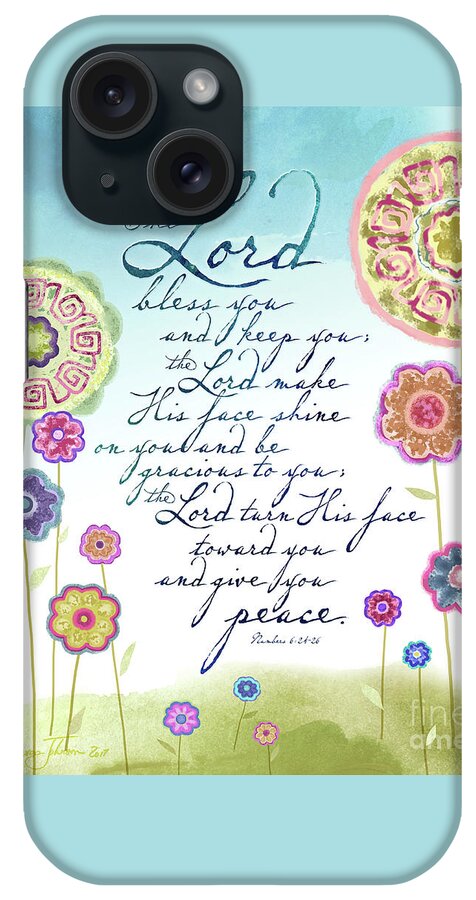 The Lord Bless You And Keep You Artwork iPhone Case featuring the mixed media The Lord Bless You by Shevon Johnson