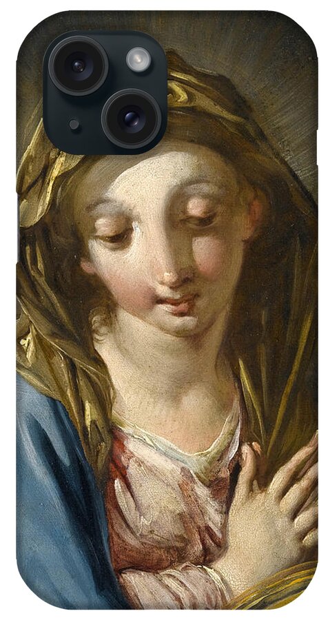 Giambattista Pittoni iPhone Case featuring the painting The Madonna annunciate by Giambattista Pittoni