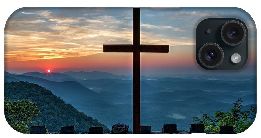 Reid Callaway The Magnificent Cross iPhone Case featuring the photograph The Magnificent Cross Pretty Place Chapel Greenville SC Great Smoky Mountains Art by Reid Callaway
