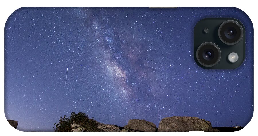 Milky Way iPhone Case featuring the photograph The Milky Way And A Meteor by Mimi Ditchie