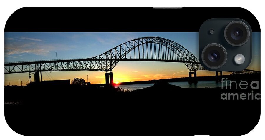 Miramichi iPhone Case featuring the photograph The Miramichi Bridge Sunset by Pat Davidson