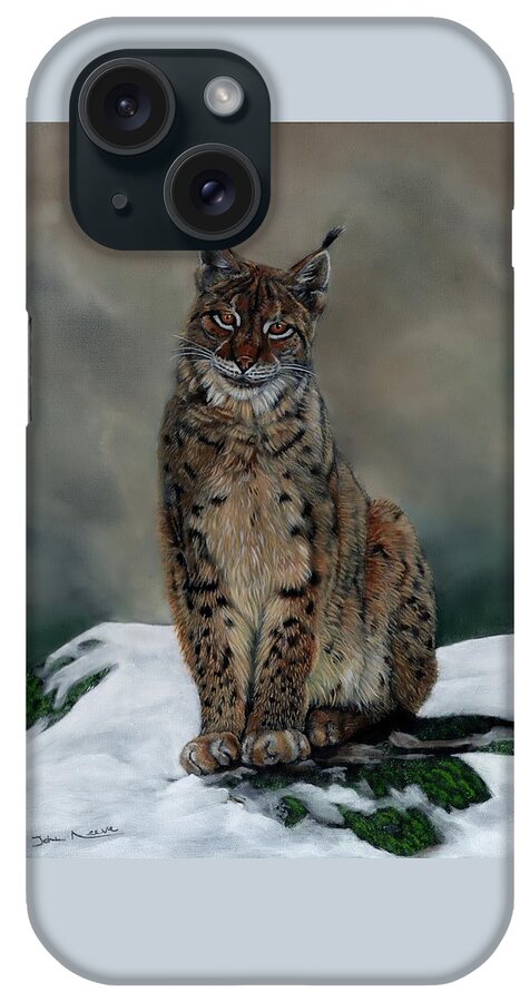 Lynx iPhone Case featuring the painting The Missing Lynx by John Neeve