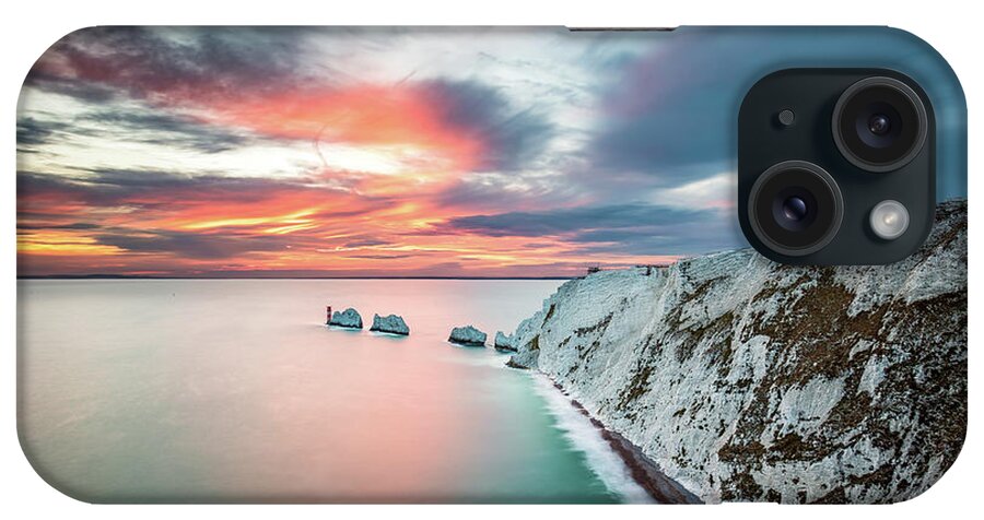 The Needles Isle Of Wight iPhone Case featuring the photograph The Needles Sunset Isle Of Wight by Wight Landscapes
