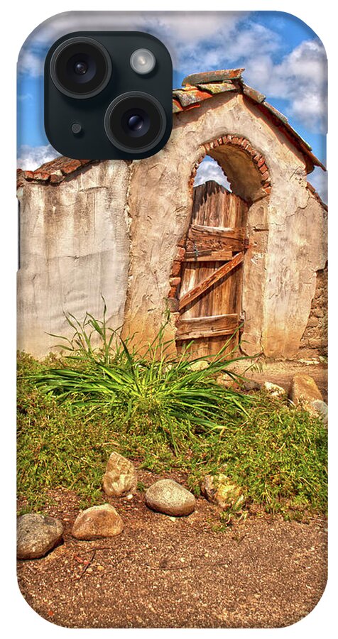 California Missions iPhone Case featuring the photograph The North Gate - Mission San Miguel Arcangel, California by Denise Strahm