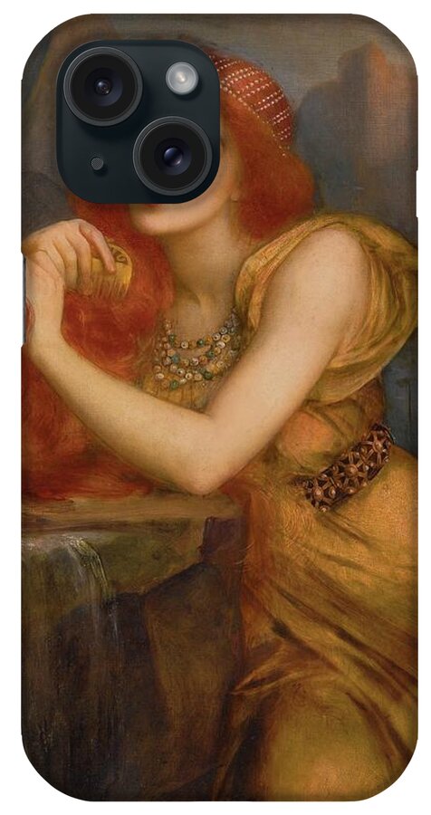 Charles Edward Hall 1846-1914 Lorelei iPhone Case featuring the painting The Nymph Of The Rhine by MotionAge Designs