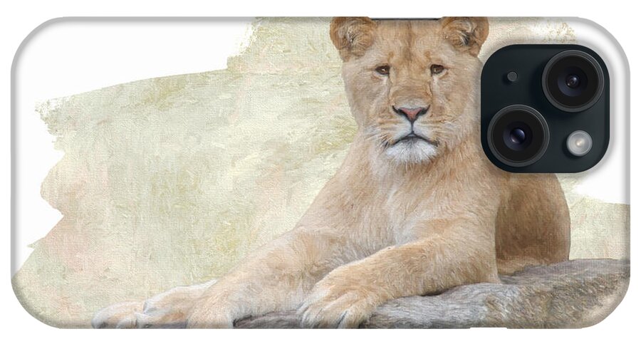 Lion iPhone Case featuring the digital art The Observer by Jayne Carney