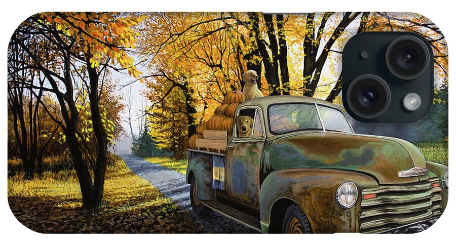Pumpkin iPhone Case featuring the painting The Ol' Pumpkin Hauler by Anthony J Padgett