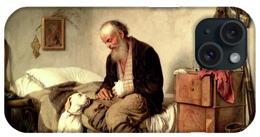 Georges Jules Victor Clairin - The Old Man And His Best Friend iPhone Case featuring the painting The old man and his best friend by Georges Jules Victor Clairin