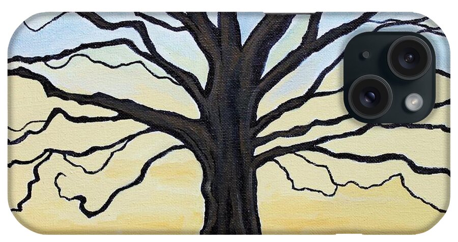 Oak Tree iPhone Case featuring the painting The Stained Old Oak Tree by Elizabeth Robinette Tyndall