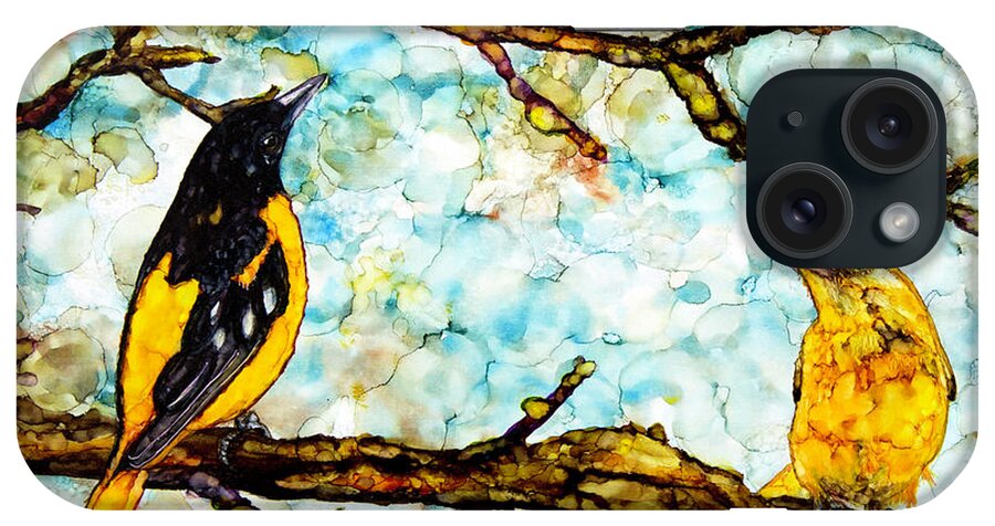 Oriole iPhone Case featuring the painting The Pair 2 by Jan Killian