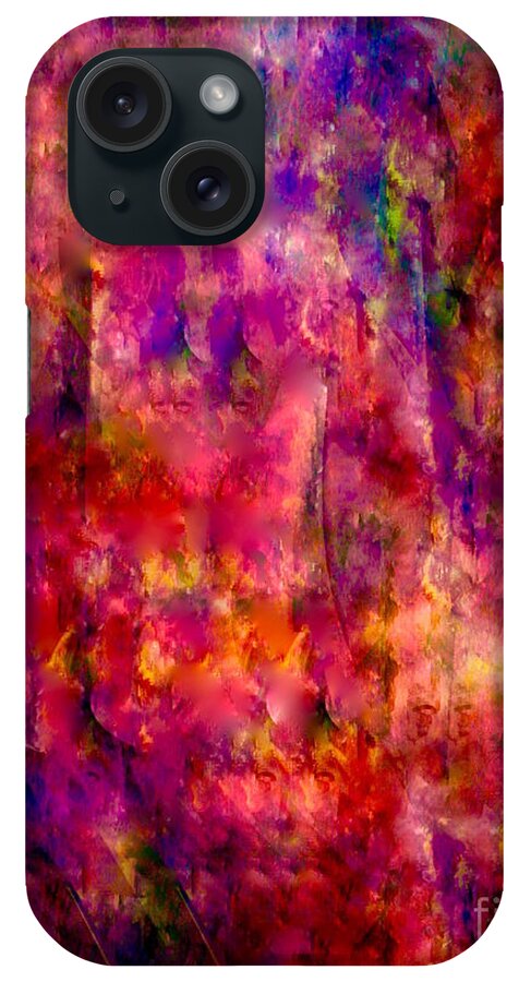 A-painting-abstract iPhone Case featuring the painting The Palace Flower Garden by Catalina Walker