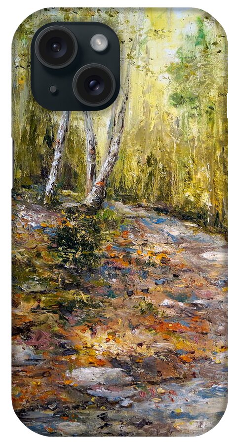 Trees iPhone Case featuring the painting The Path by Alan Lakin