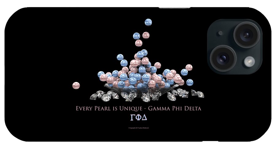 Gamma Phi Delta Pearls iPhone Case featuring the digital art The Pearls of Gamma Phi Delta by William Ladson