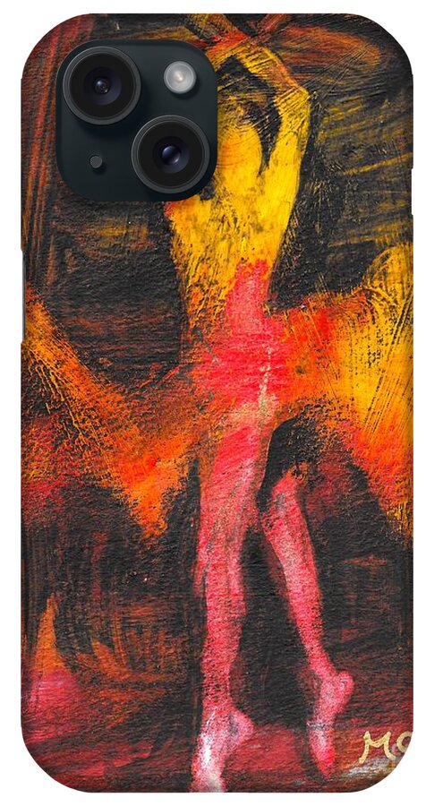 Dancer iPhone Case featuring the mixed media The Performer by Mafalda Cento