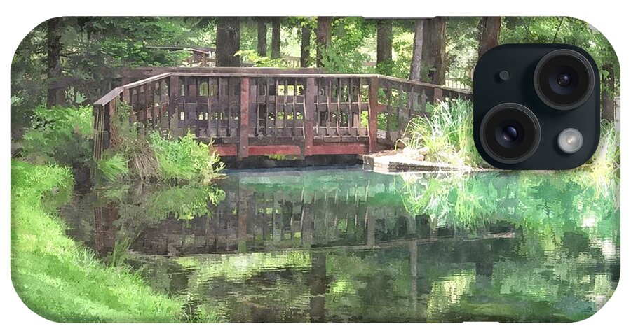 The Pond Bridge iPhone Case featuring the photograph The Pond Bridge by Frank Wilson