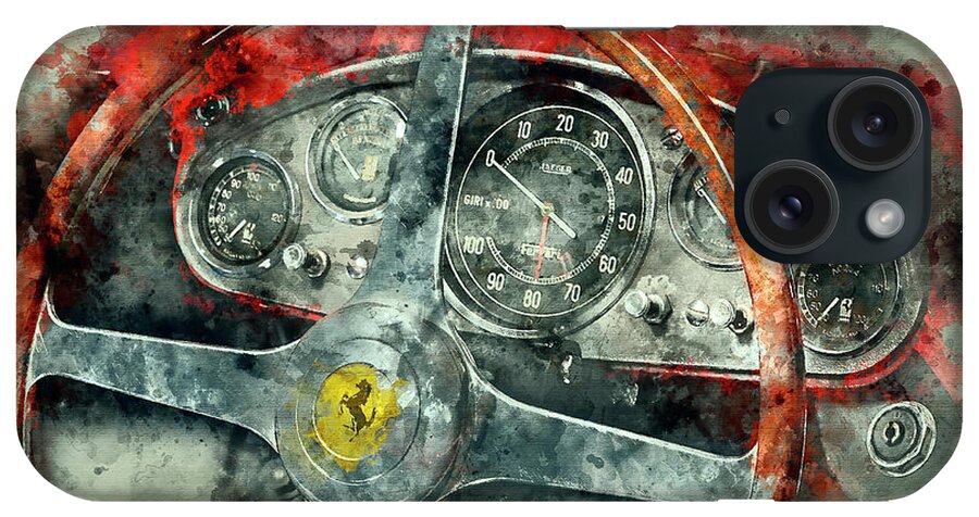 Ferrari 335 iPhone Case featuring the painting The Prancing Horse by Jon Neidert
