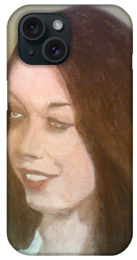 Brunette iPhone Case featuring the painting The Pretty Brunette by Peter Gartner