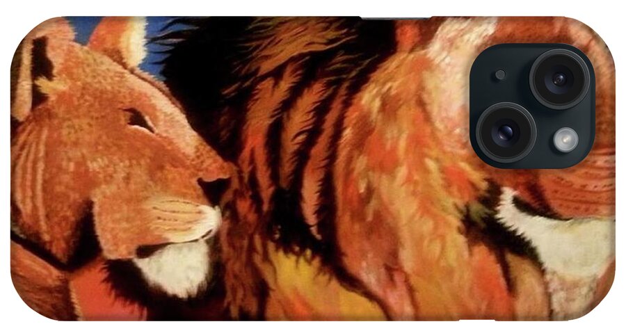 Lions In The Pride iPhone Case featuring the painting The Pride by Femme Blaicasso