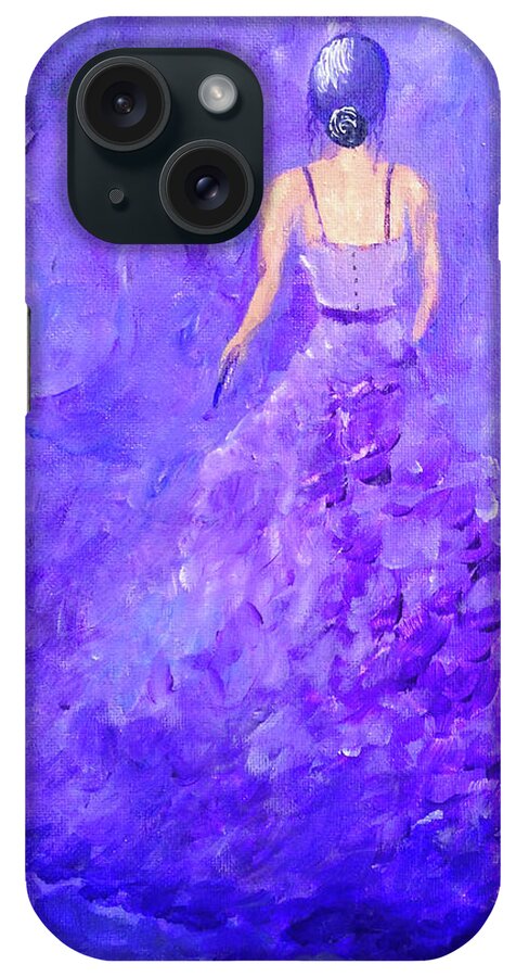 Purple Dress iPhone Case featuring the painting The Purple Prom by Teresa Fry
