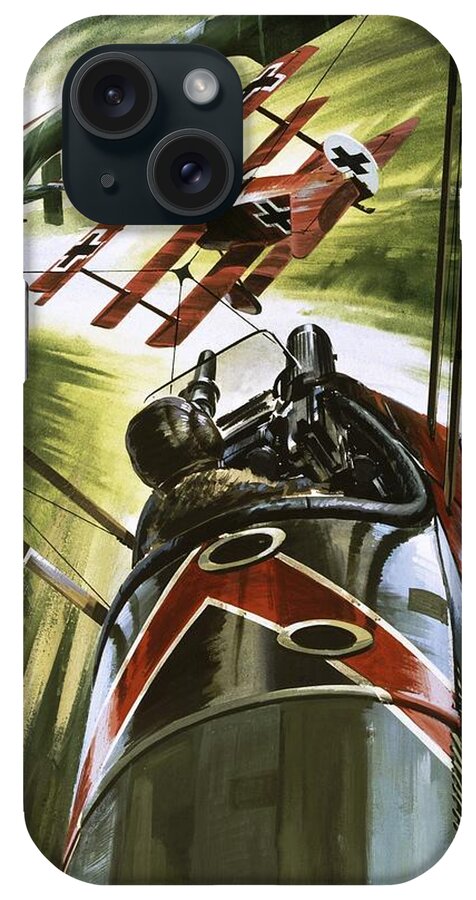 Pilots iPhone Case featuring the painting The Red Baron by Wilf Hardy