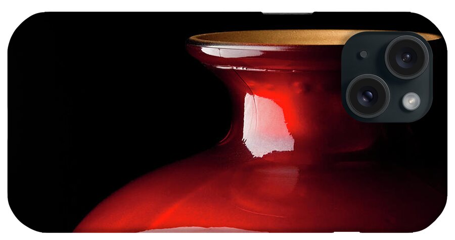 Red Glass Vase iPhone Case featuring the photograph The Red Glass Vase by Onyonet Photo studios
