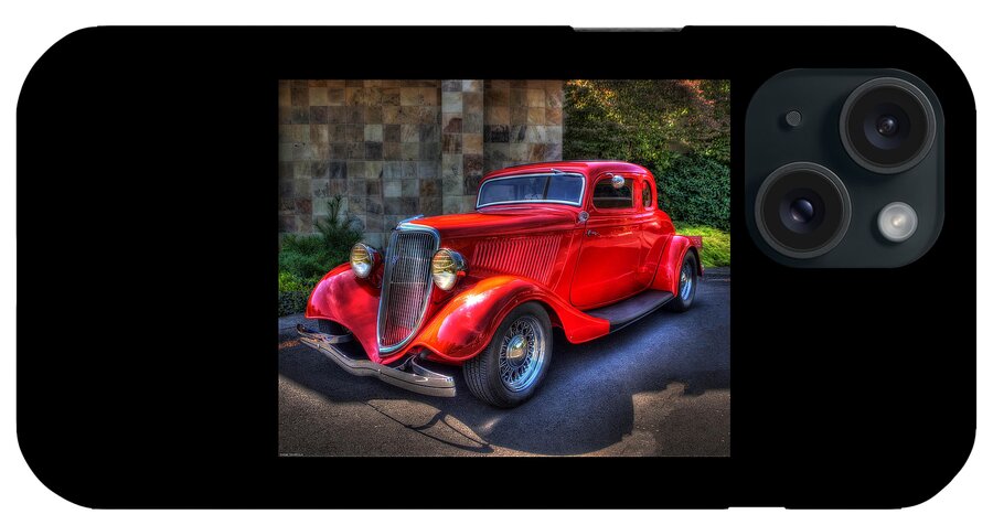 Automotive Art iPhone Case featuring the photograph 1934 Red Ford Coupe by Thom Zehrfeld