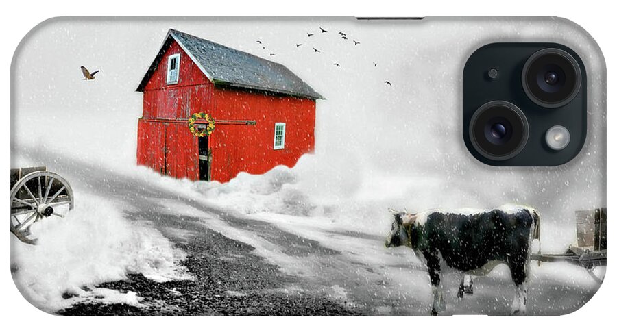 Connecticut Landscape iPhone Case featuring the photograph The Red Red Barn by Diana Angstadt