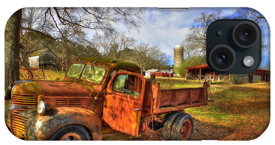 Reid Callaway 1947 Dodge Dump Truck iPhone Case featuring the photograph The Resting Place 2 Farm Life 1947 Dodge Dump Truck Art by Reid Callaway