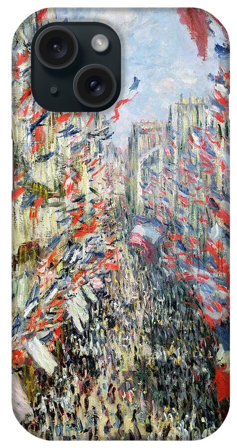 The Rue Montorgueil iPhone Case featuring the painting The Rue Montorgueil by Claude Monet