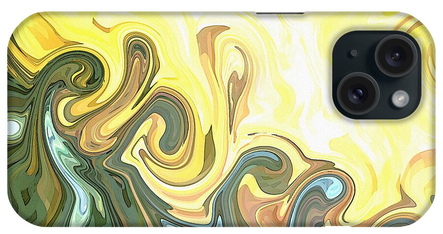 Abstract iPhone Case featuring the mixed media The Sea and the Waves Roaring by Shelli Fitzpatrick