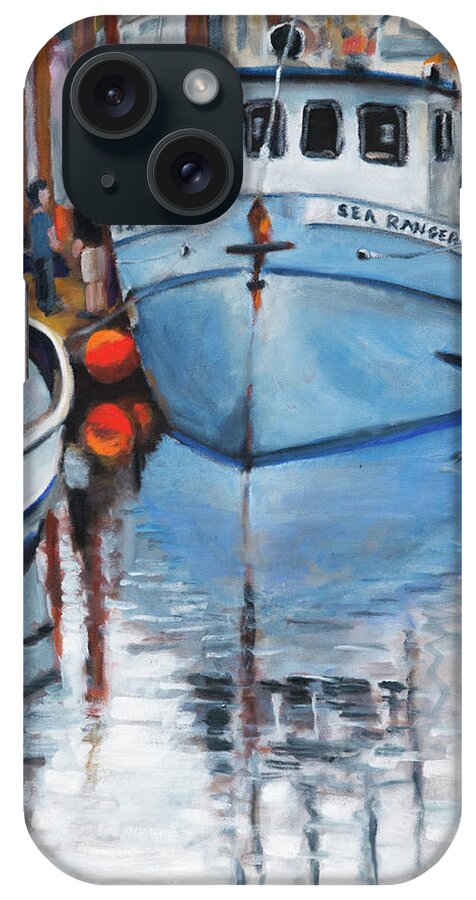 Fishing iPhone Case featuring the painting The Sea Ranger at Newport by Mike Bergen