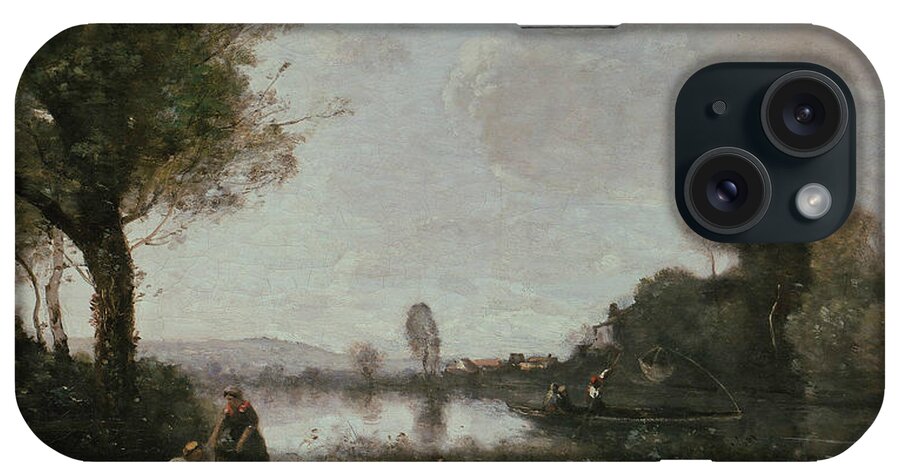 Jean-baptiste-camille Corot iPhone Case featuring the painting The Seine at Chatou by Jean-Baptiste-Camille Corot
