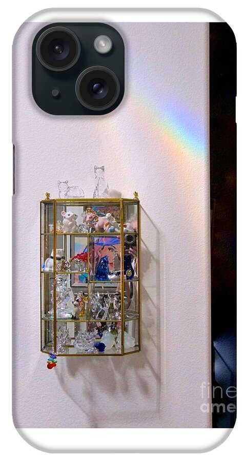 Glass Showcase And Crystal Trinkets iPhone Case featuring the photograph The Shadow Knows by Phyllis Kaltenbach