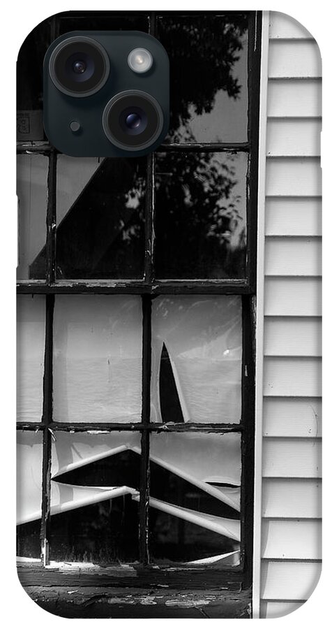 Window iPhone Case featuring the photograph The Shredded Shade by Mary Capriole