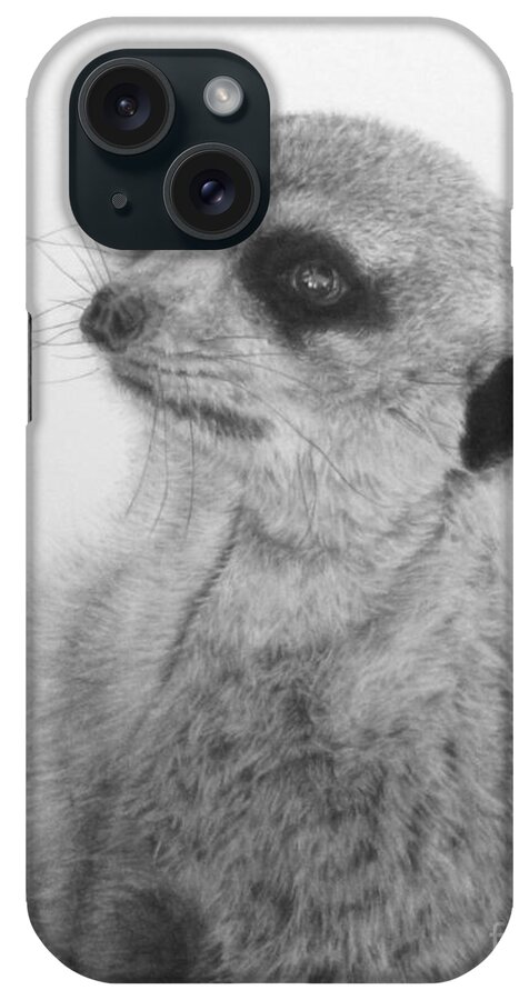 Meerkat iPhone Case featuring the painting The Silent Sentry by Jennifer Watson
