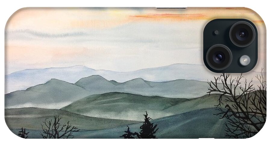 Blue Ridge iPhone Case featuring the painting The Smokeys by Joseph Burger