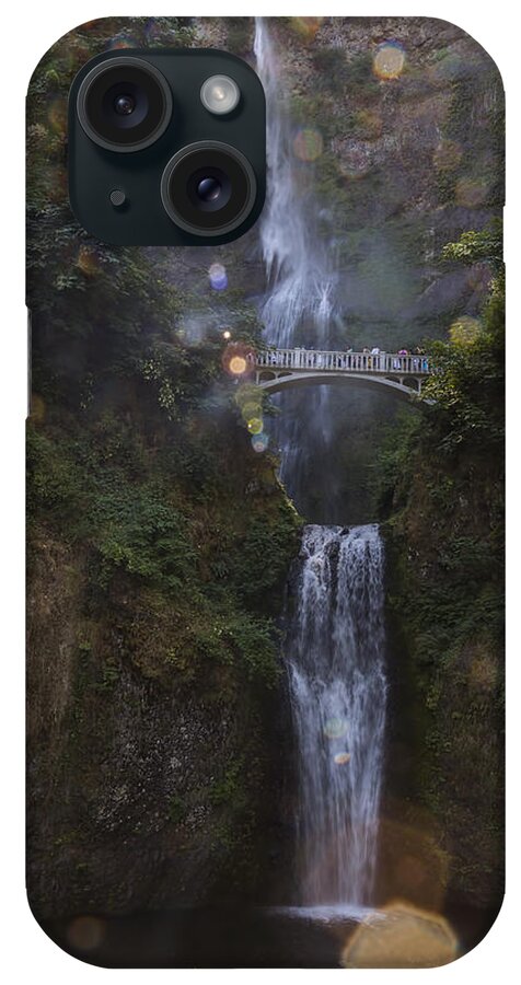 The Sparkles Of Multnomah Falls In Oregon iPhone Case featuring the photograph The Sparkles of Multnomah Falls in Oregon by Angela Stanton
