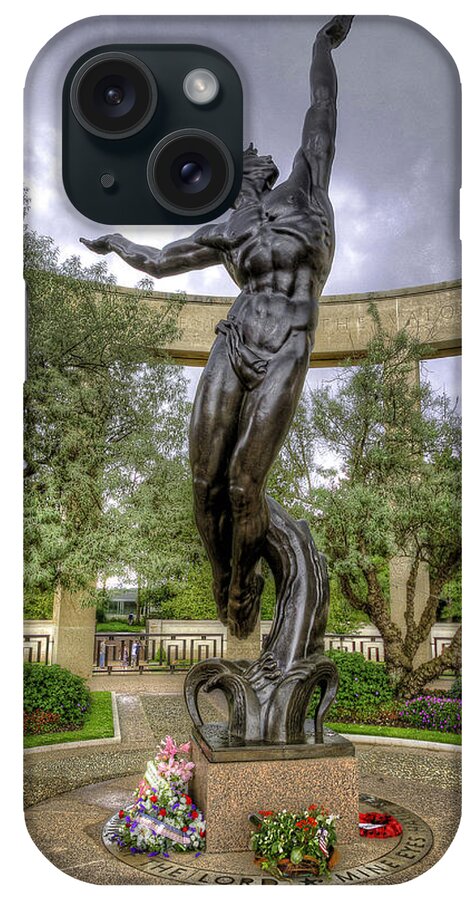Statue iPhone Case featuring the photograph The Spirit of American Youth Rising by Tim Stanley