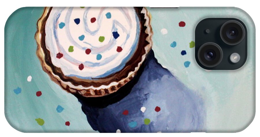 Cupcake iPhone Case featuring the painting The Sprinkled Cupcake by Elizabeth Robinette Tyndall