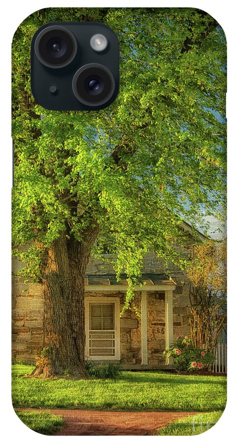 Cottage iPhone Case featuring the photograph The Stone Cottage On A Spring Evening by Lois Bryan