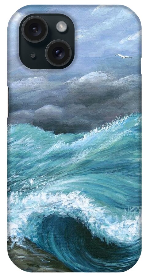 Sea iPhone Case featuring the painting The Storm is coming Sea View 244 by Lucie Dumas