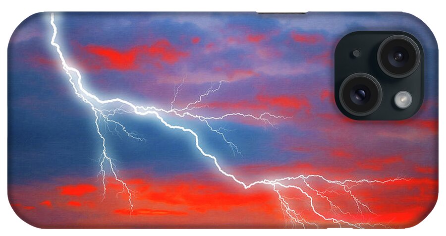 Lightning iPhone Case featuring the digital art The Stroke of Light by Donna L Munro