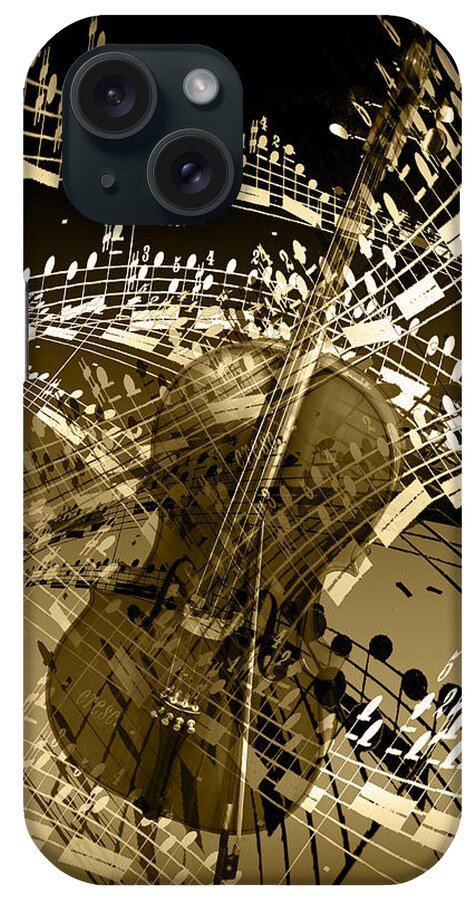 Cello iPhone Case featuring the photograph The Swirl of Music in Sepia by Randall Nyhof