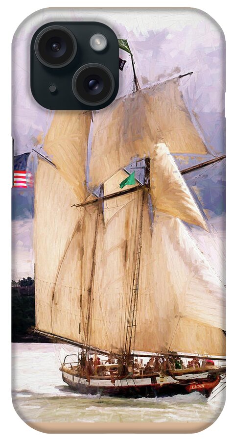 Tall Ship iPhone Case featuring the painting The Tall Ship the Lynx, Fine Art Print by Greg Sigrist