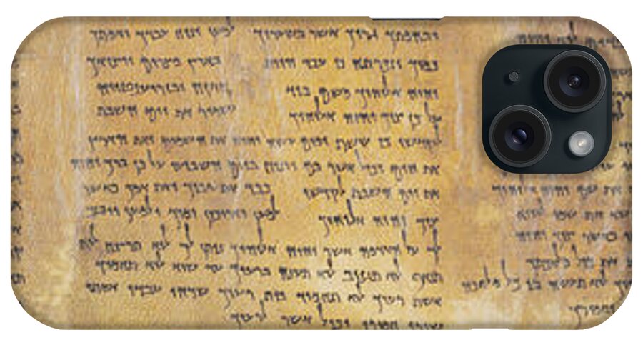 Ten Commandments iPhone Case featuring the photograph The Ten Commandments on the Dead Sea Scrolls by C H Apperson