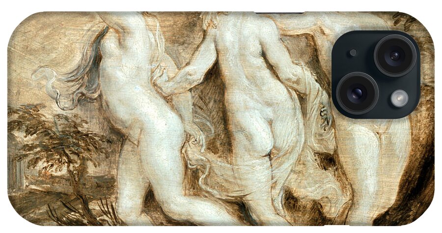Peter Paul Rubens iPhone Case featuring the painting The Three Graces 3 by Peter Paul Rubens
